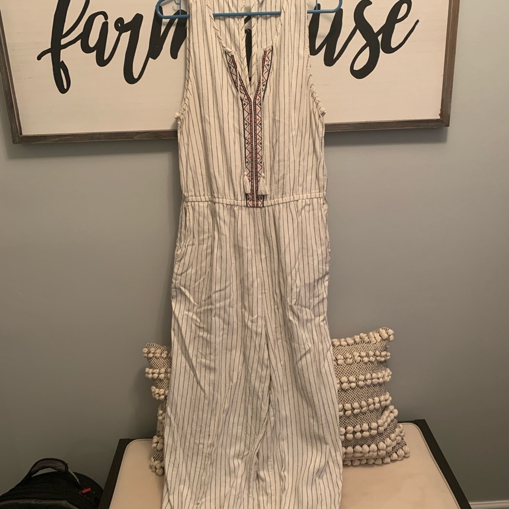 Old Navy Embroidered Striped Jumpsuit